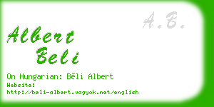 albert beli business card